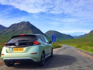 The New Nissan Leaf about to take on the Three Peaks Challenge