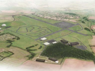 Artist's impression of Dyson's EV test tracks to be developed at Hullavington airfield