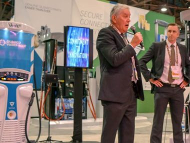 From left: Martin Gafinowitz, senior vice president of Fortive, and David Finn, CEO and founder, Tritium