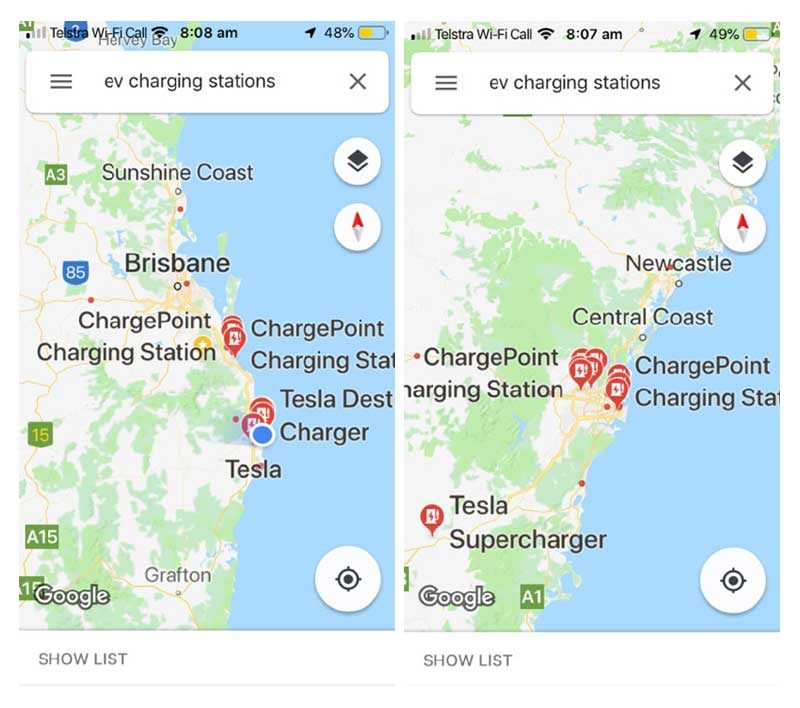 google maps ev bris syd