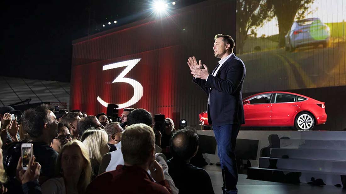 Elon Musk unveils the Model 3