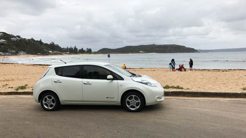 Visiting Avalon with Evee's Nissan Leaf. Supplied.