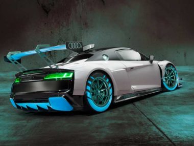 An all-electric RS e-tron would do away with tailpipes. Artist's impression.
