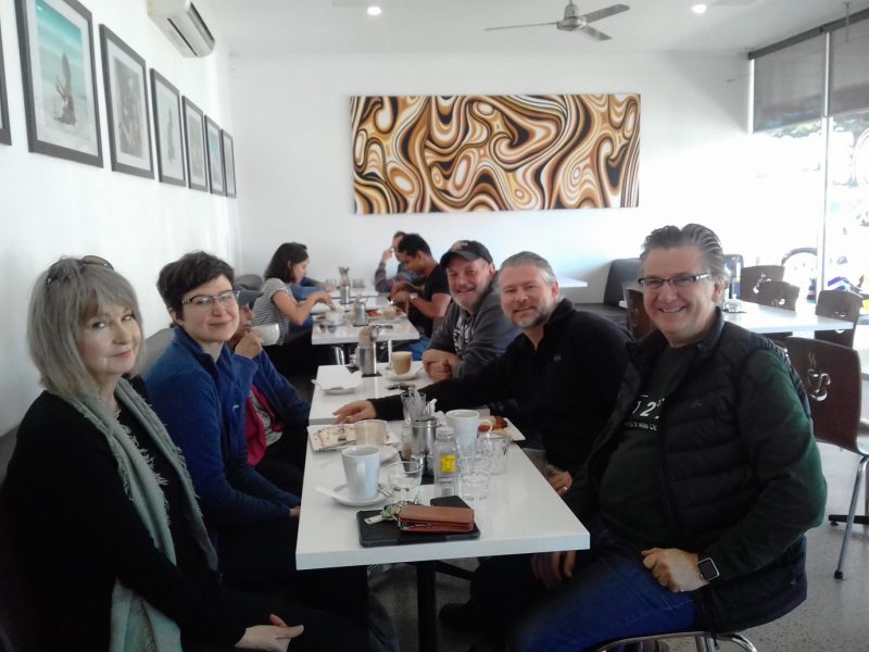 EV road trippers in Esperance: Left to right Denni, Kat, Fran, Jon, Chris and Matt.