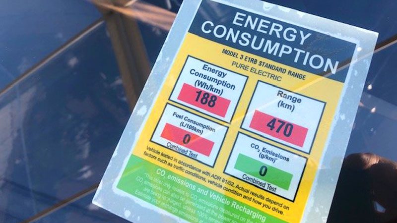 Range estimate for the Tesla Model 3 in Australia