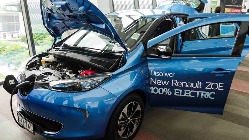 The Renault Zoe on show at AEVA 2018. Credit: Bridie Schmidt