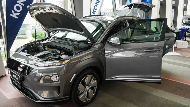 The Hyundai Kona on show at AEVA 2018. Credit: Bridie Schmidt