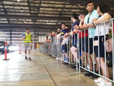 Crowds line up for test drives at the 2019 EV Expo. Photos: Bridie Schmdit