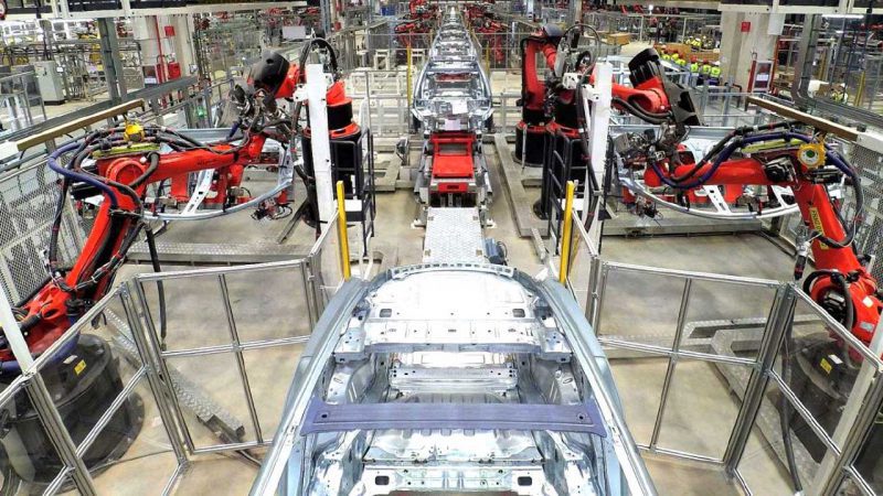 Shanghai Gigafactory 3 body shop. Source: Tesla