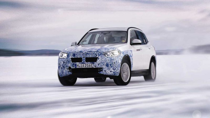 The BMW iX3 undergoes winter trial tests. Source: BMW