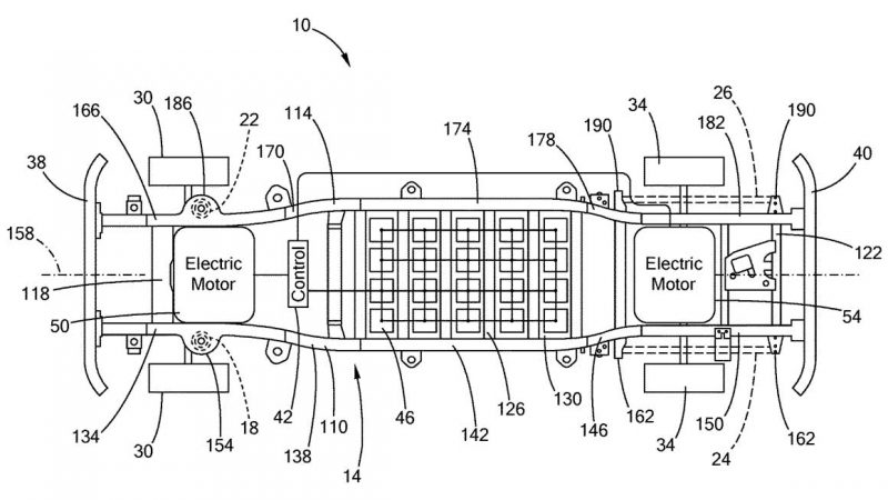 Ford electric vehicle body-on-frame patent