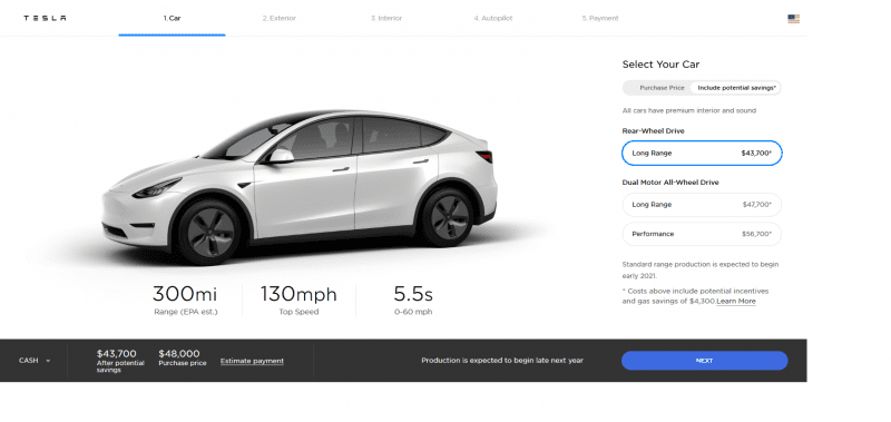 model Y pricing