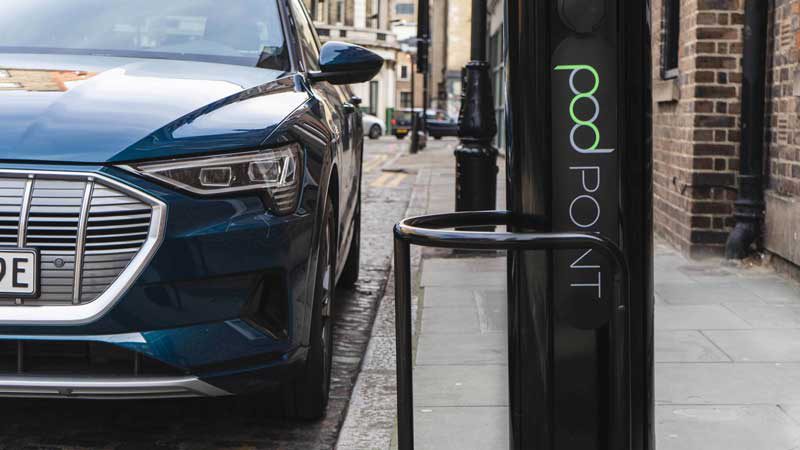 audi e-tron charging at pod point