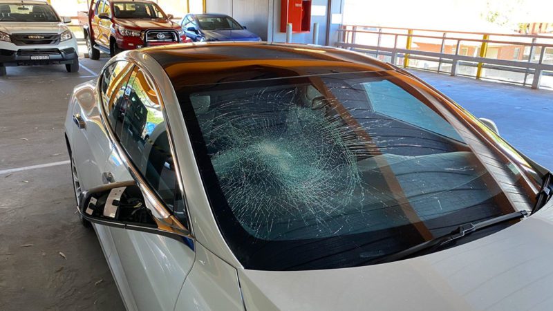 tesla smash window