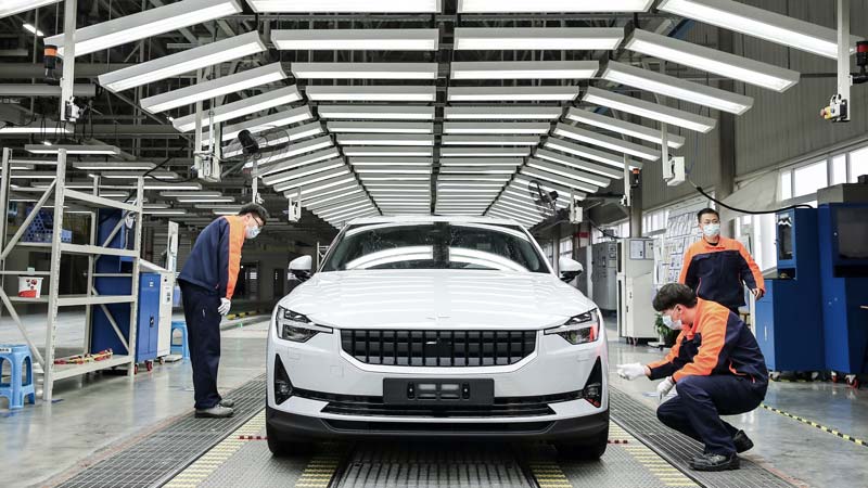 Polestar 2 production begins in Luqiao, China. Source: Polestar