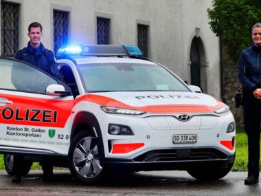 europe police hyundai electric cars