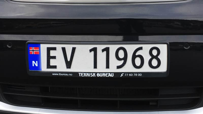 norway ev number plate