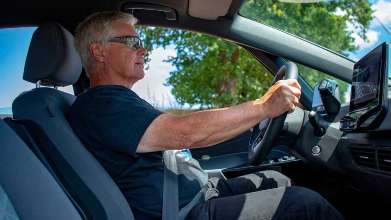 Felix Egolf tries out the VW ID.3. Source: Volkswagen