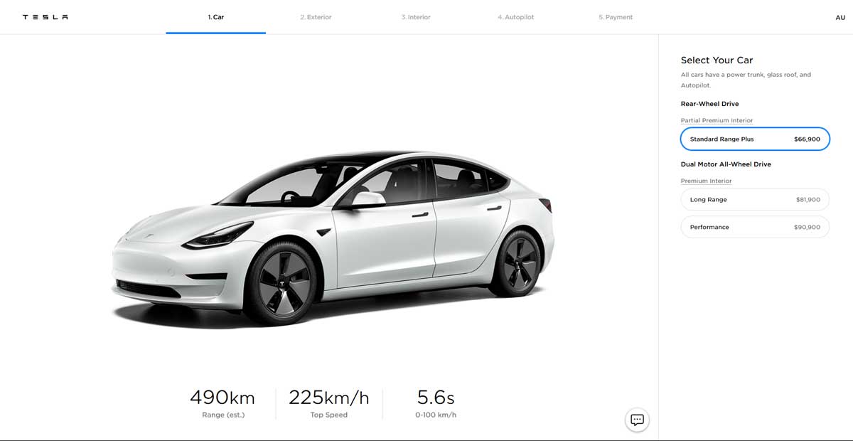 model 3 price october 2020