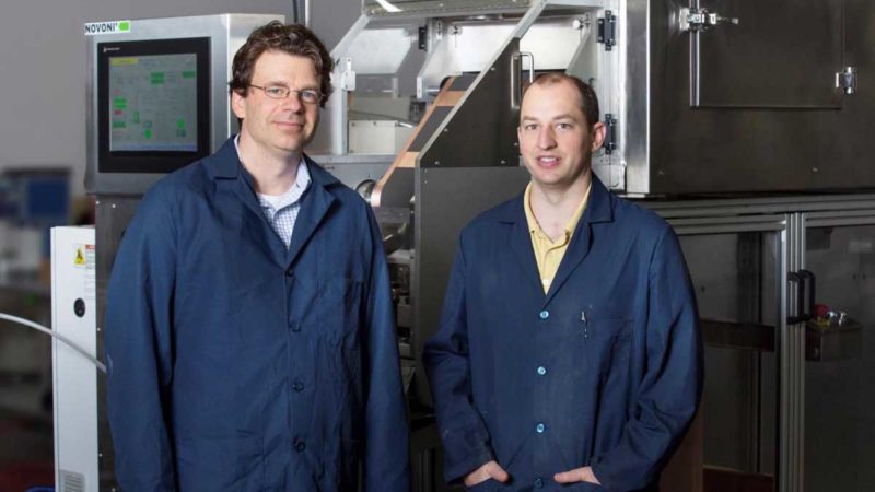 Dr. Chris Burns, CEO Novonix and Professor Mark Obrovac of Dalhousie University. Source: Novonix