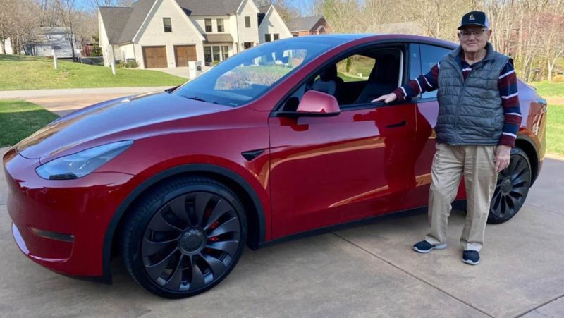 tesla model Y 91 grandpa