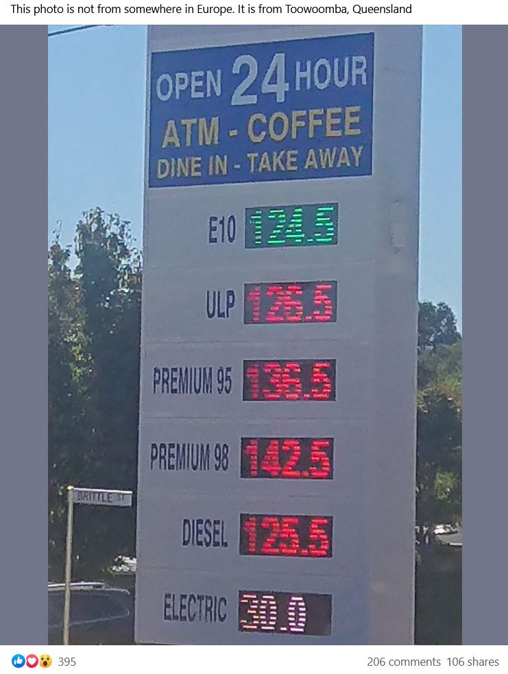 electric charging fuel price