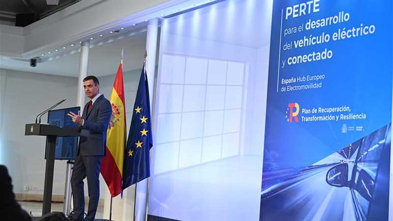 Spanish president, Pedro Sánchez presents the Strategic Project for the Recovery and Economic Transformation (PERTE) of Electric and Connected Vehicles.