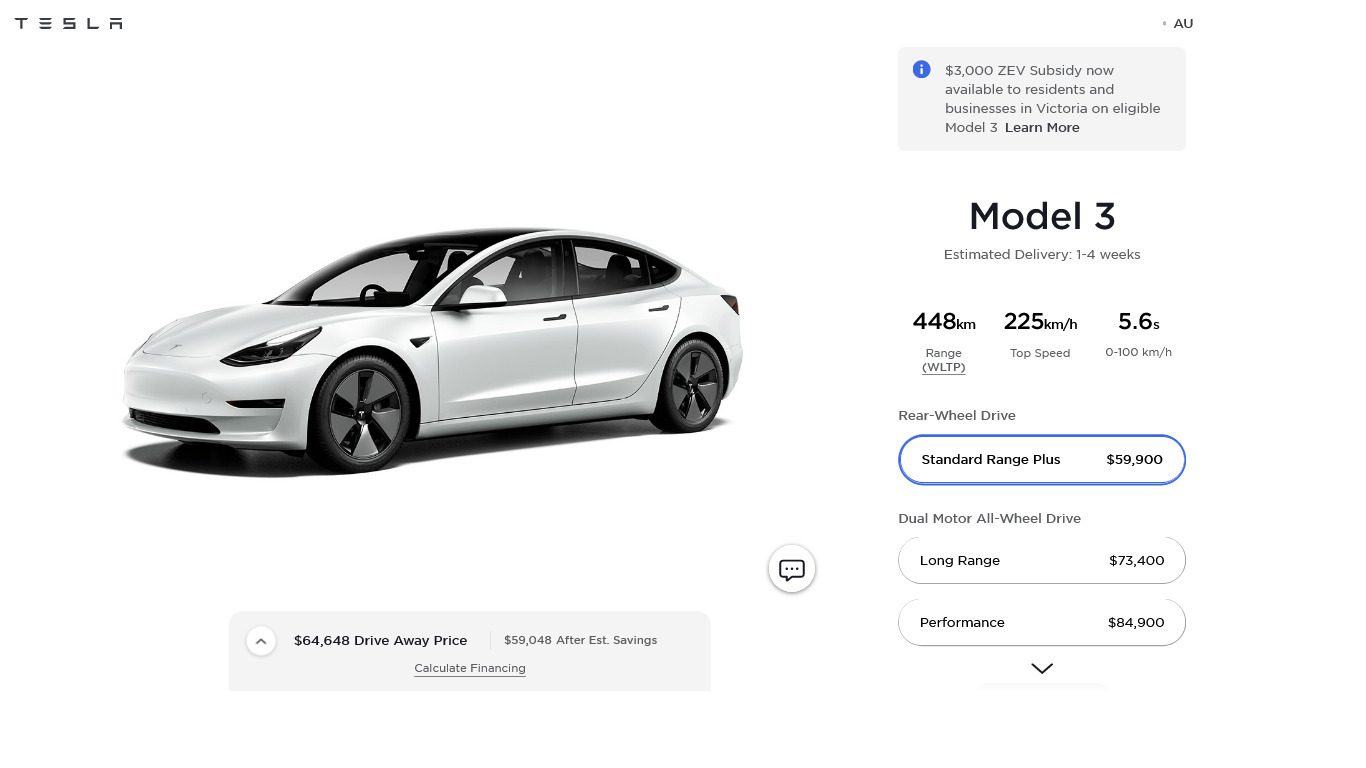 model 3 pricing