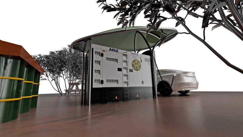 A render of a roadhouse Biofil charging installation. Credit: Matthew Clifton