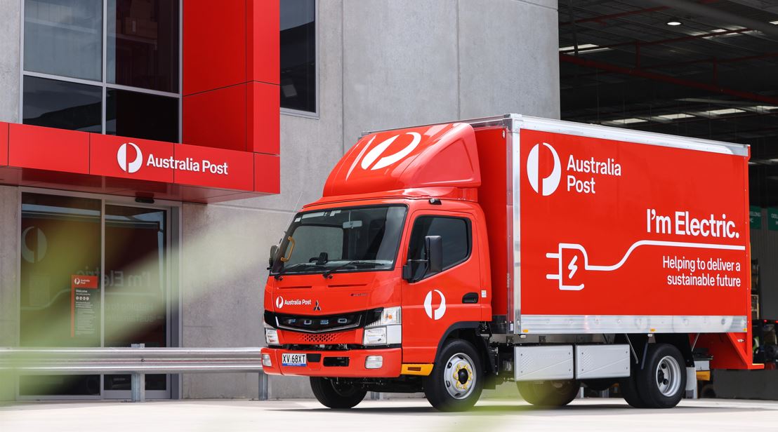 australia post electric fuso trucks