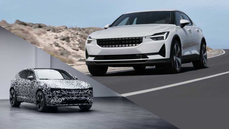 Polestar 2 (top right) and Polestar 3 (bottom left)