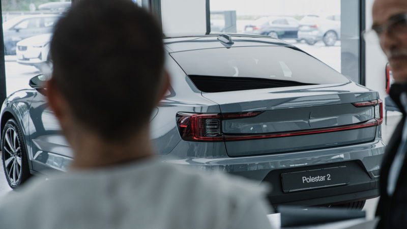 The Polestar 2 in Thunder grey. Source: Polestar