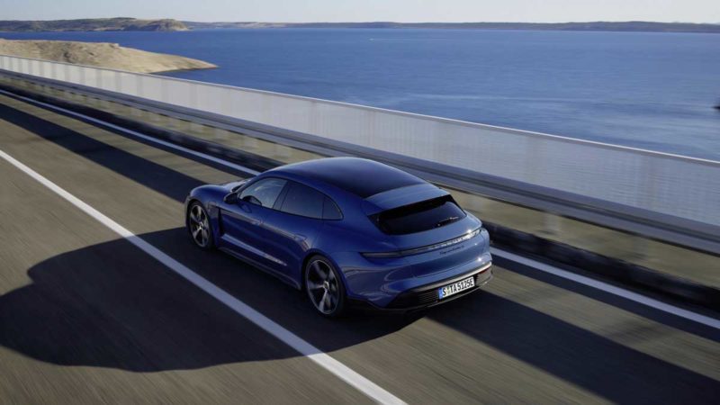 The new Taycan Sport Turismo: a practical all-rounder with on-road dynamics. Supplied