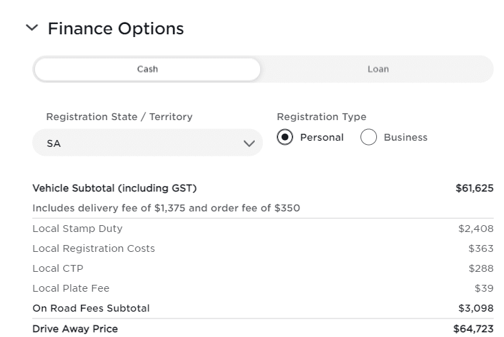 Tesla SA pricing 2021