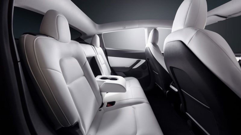 The Tesla Model Y back seat. Source: Tesla