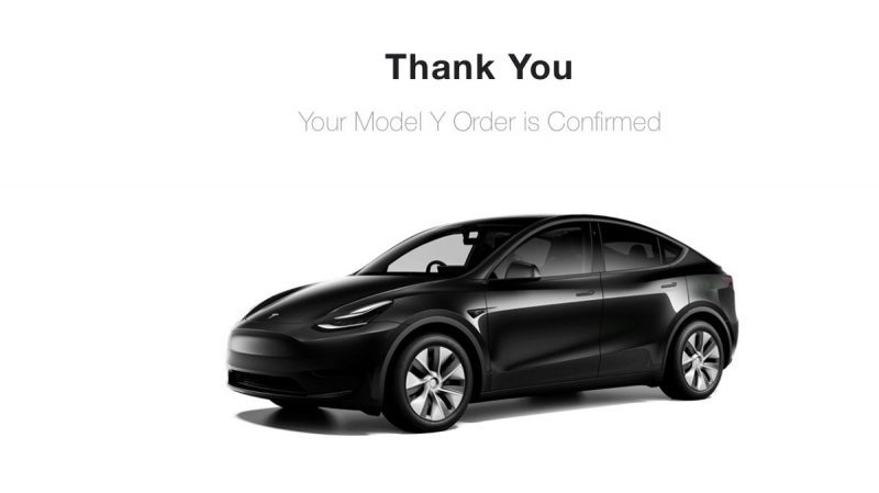 model Y order page