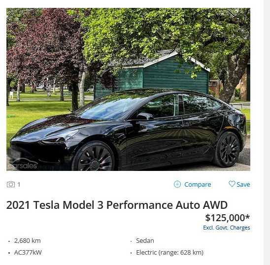 secondhand 2021 tesla