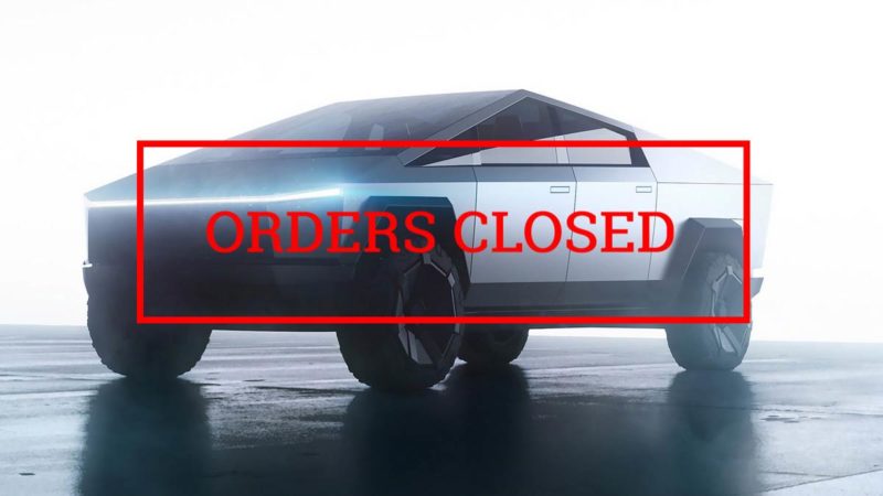 cybertruck orders closed