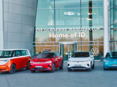 The current ID. Family. Left to right: ID. Buzz, ID.5, ID.4 and ID.3. Image: VW