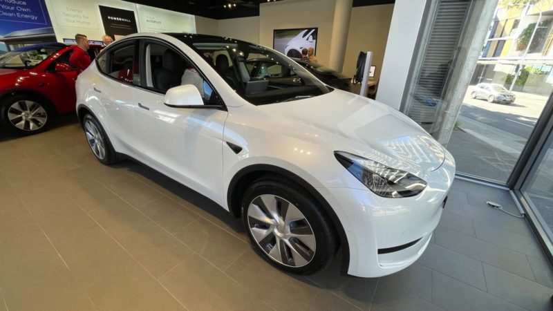 Tesla Model Y in white