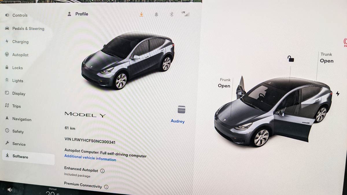 Model Y screen. Image: Riz Akhtar
