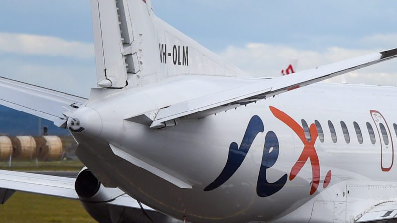 A REX Airlines plane at Sydney Airport. (AAP Image/Dean Lewins)