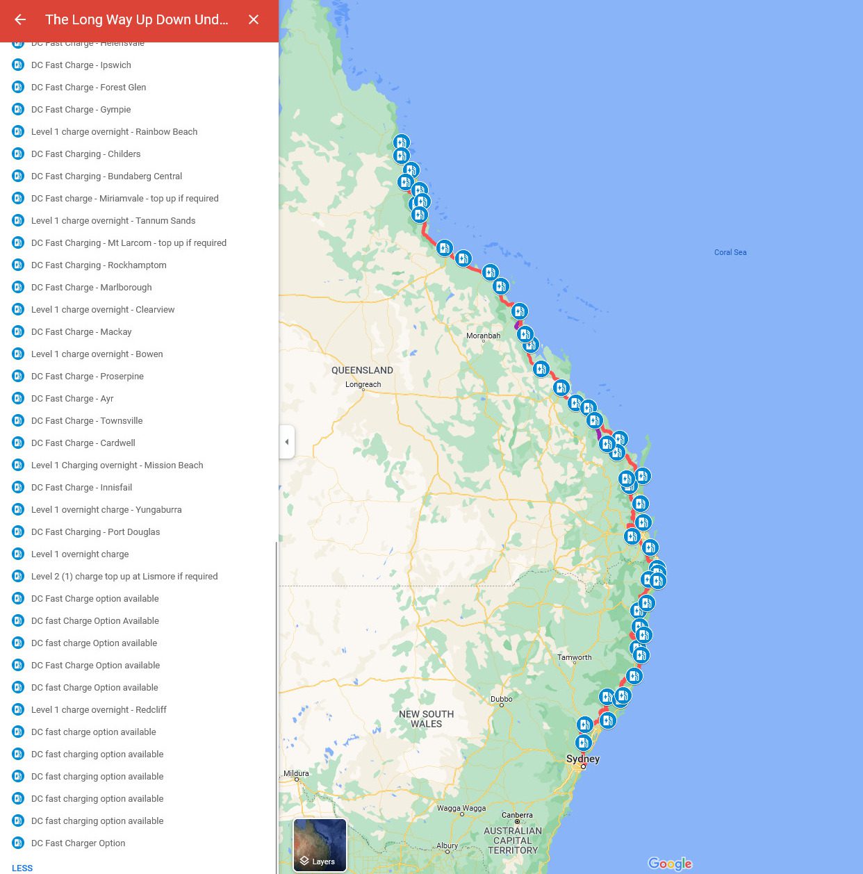 long way up down under