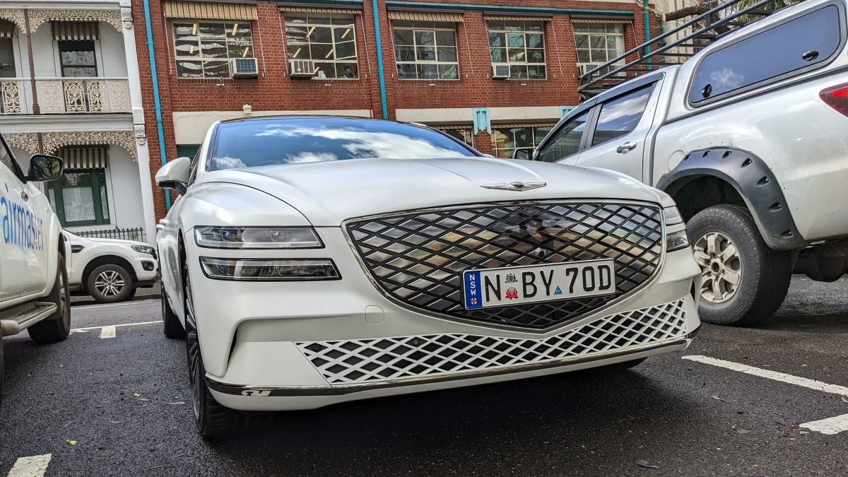 Genesis Electrified G80 Front City Close Up
