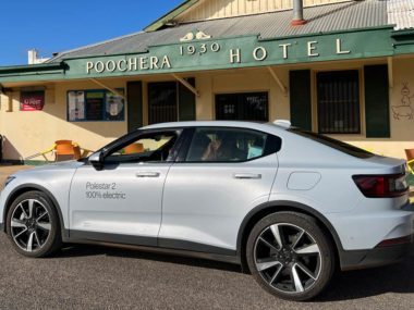 The Polestar 2 reaches Poochera. Supplied