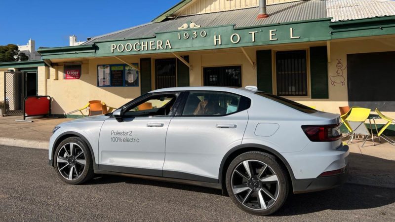 The Polestar 2 reaches Poochera. Supplied