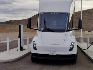 Tesla Semi at Megacharger Front