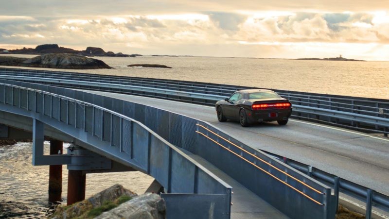 A car on the Atlantic Ocean Road, Vevang, Norway. Image: Leonardo Venturoli/Unsplash