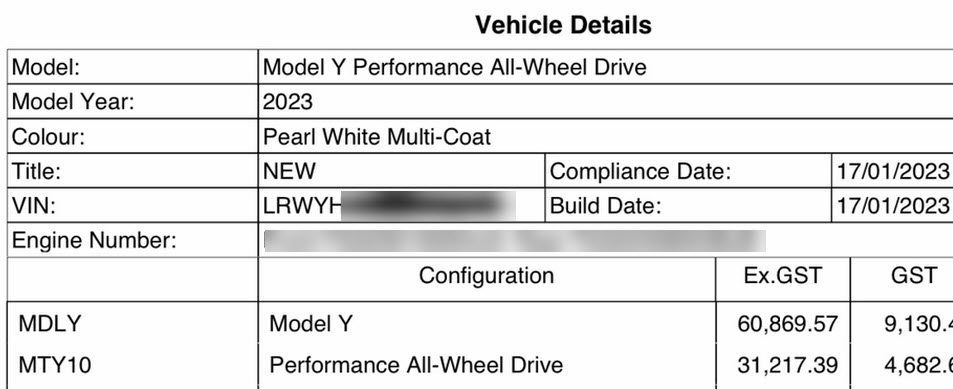 Tesla Model Y Performance Build NZ Jan
