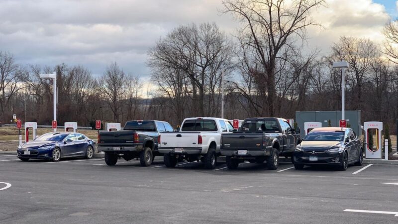 ICEing of Tesla charging station